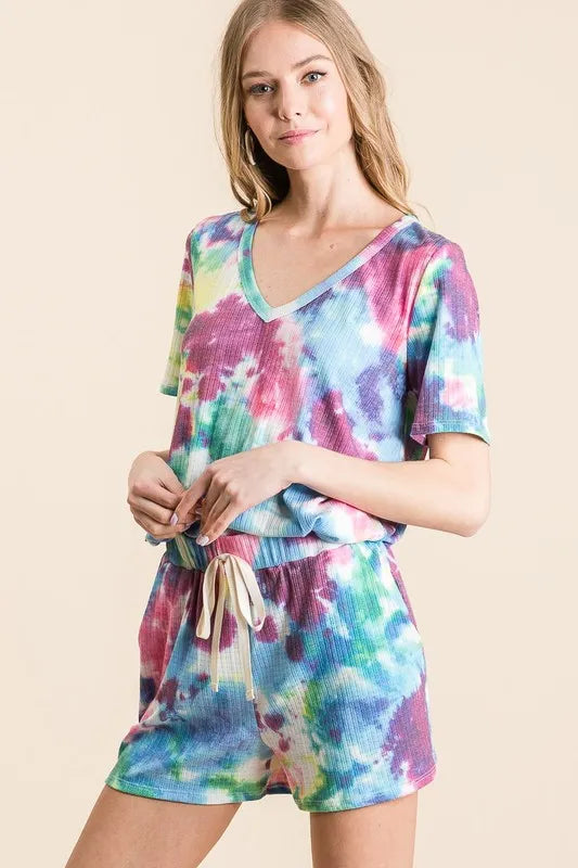 Hazel Blues® | BiBi Tie Dye French Terry Casual Shorts