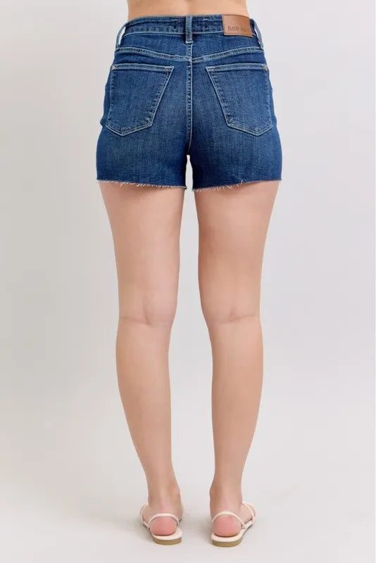 Hazel Blues® | Judy Blue High Waist Criss-Cross Waistband Denim Shorts