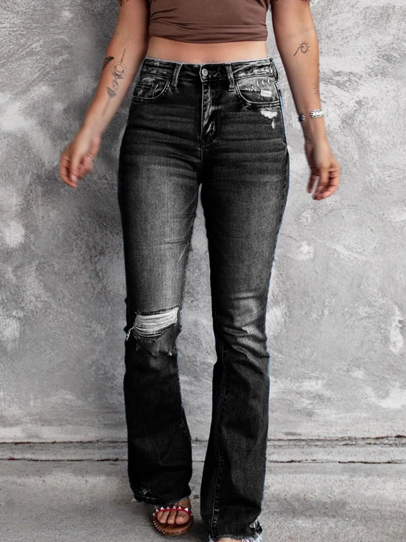 Hazel Blues® | Distressed Flare Jeans