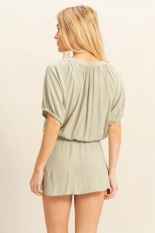 Hazel Blues® | HYFVE Drawstring Hem Short Sleeve Top and Skort Set