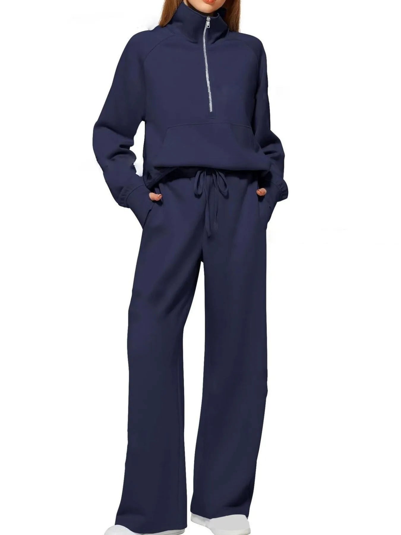 Hazel Blues® | Half Zip Long Sleeve Top and Pants Set