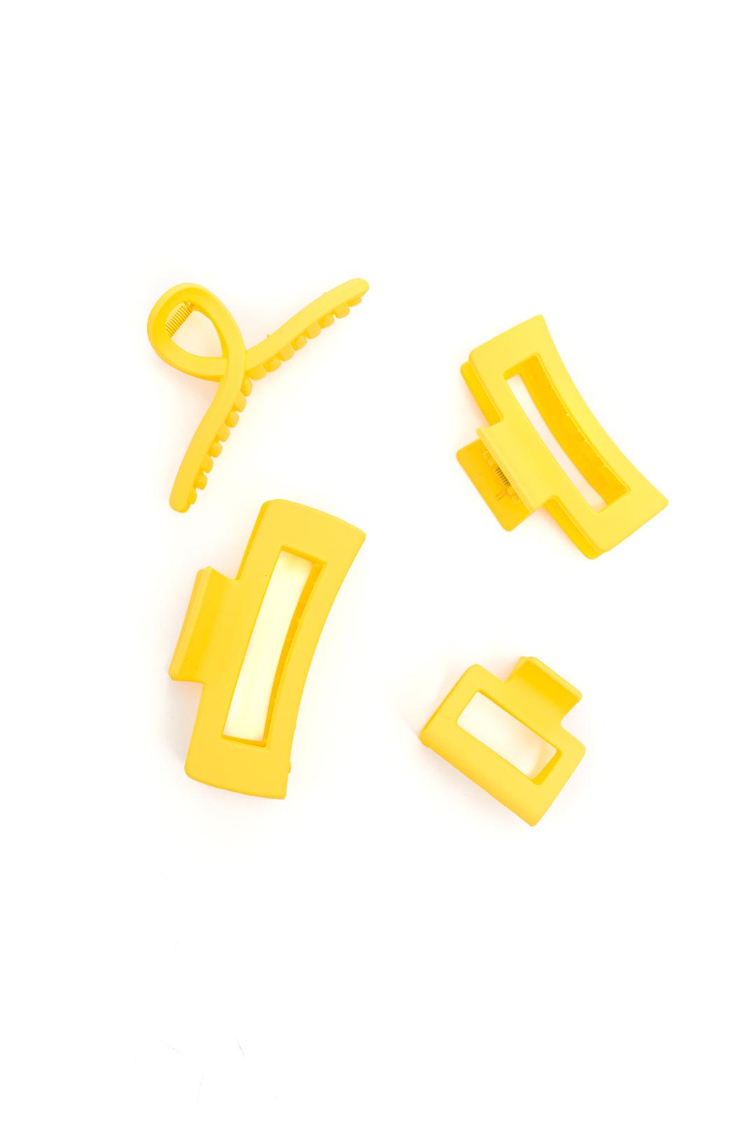 Hazel Blues® | Claw Clip Set of 4 in Lemon