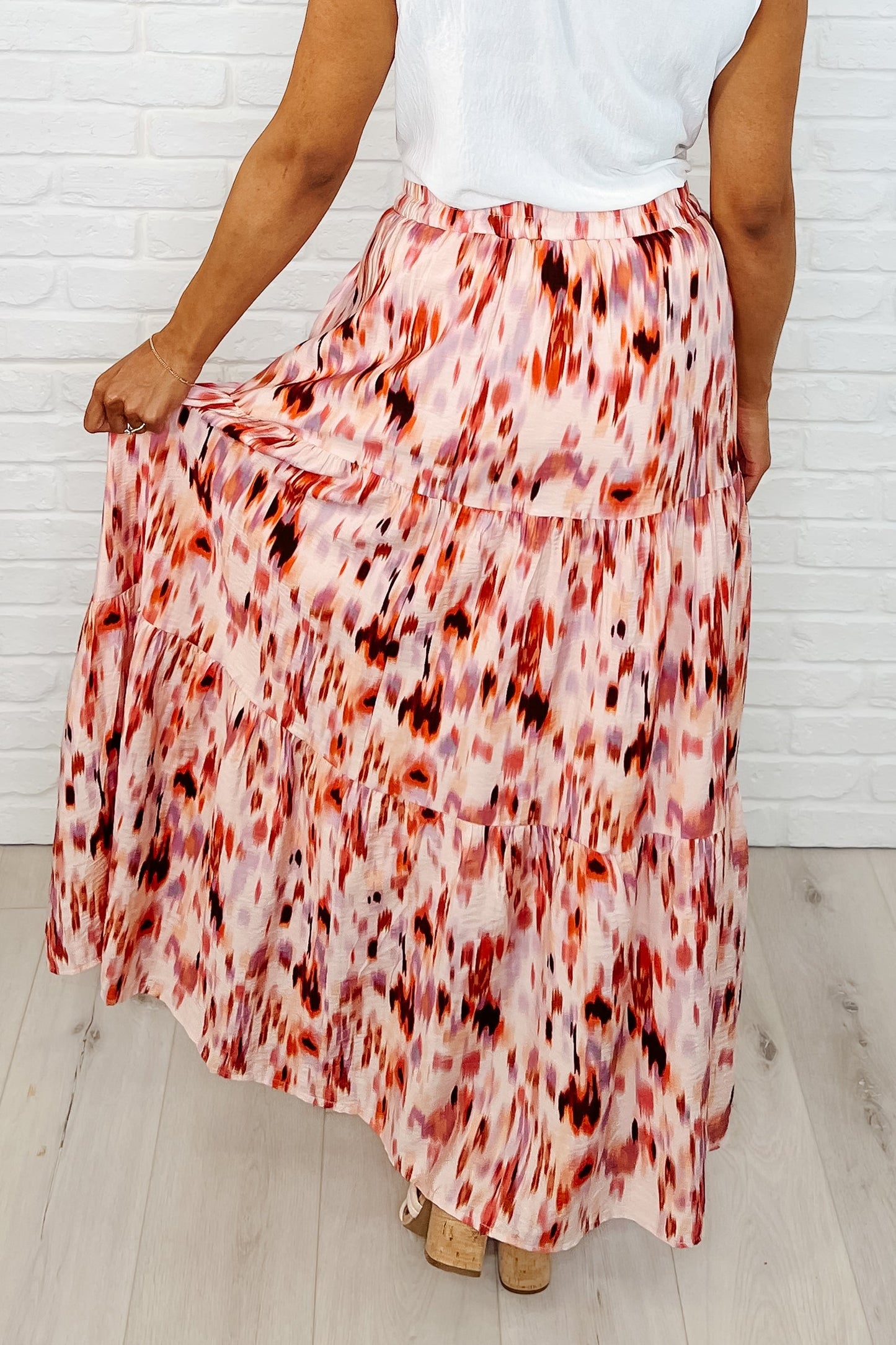 Hazel Blues® | Words Fail Me Watercolor Print Maxi Skirt