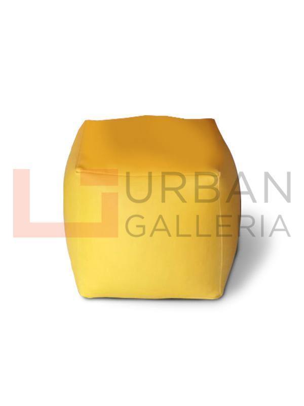Artificial Leather Plain Square Stool Bean Bag - Urban Galleria