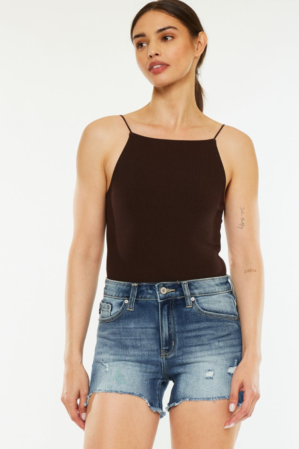 Hazel Blues® | Kancan High Waist Raw Hem Denim Shorts