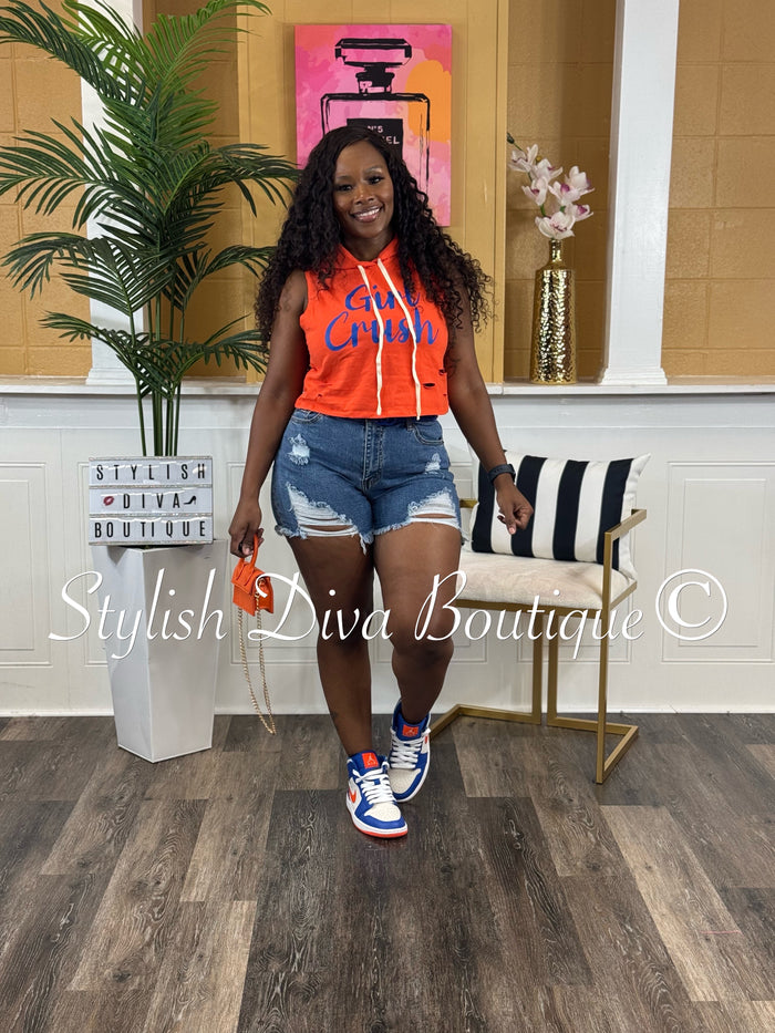 Kya Distessed Denim Shorts