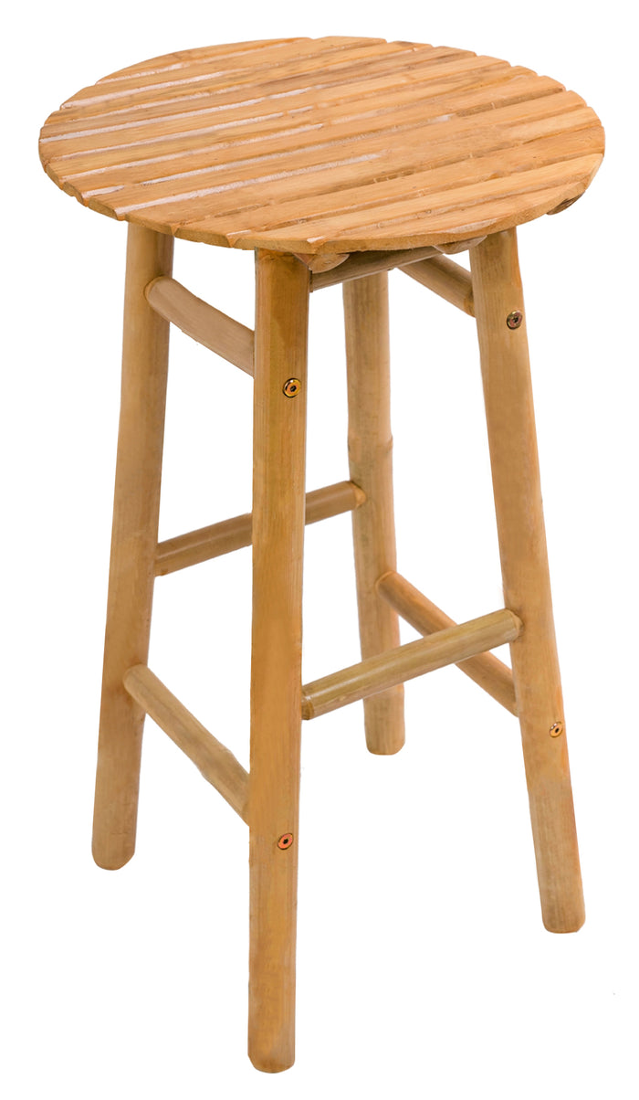 SAMARINA - Lot de 2 tabourets de bar en bois de bambou massif