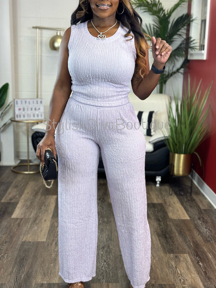 She's Different Cropped Set (Lilac)