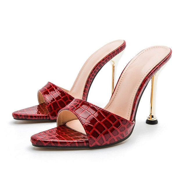 Snake Print Mule Sandals- Sansa Costa