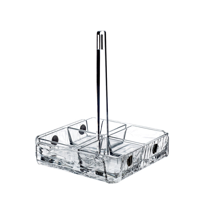 Square Appetizer Tray with 4 Compartments