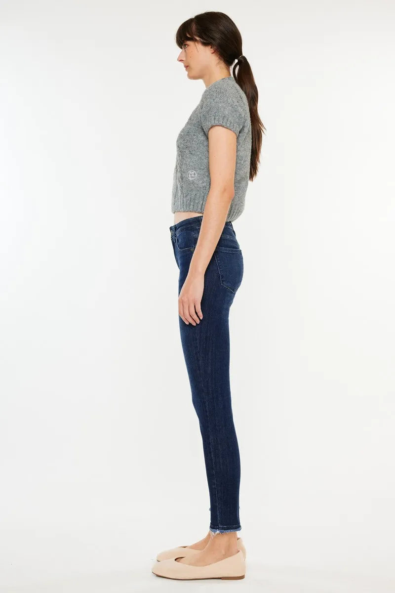 Hazel Blues® |  Kancan High-Rise Slim Fit Raw Hem Ankle Jeans