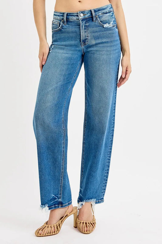 Hazel Blues® | RISEN Mid Rise Baggy Jeans