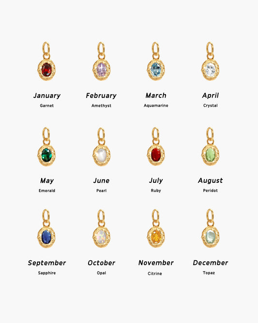 Birthstone Charm in Gold