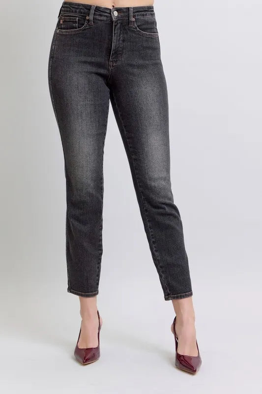 Hazel Blues® | Judy Blue Mid Rise Tummy Control Slim Jeans