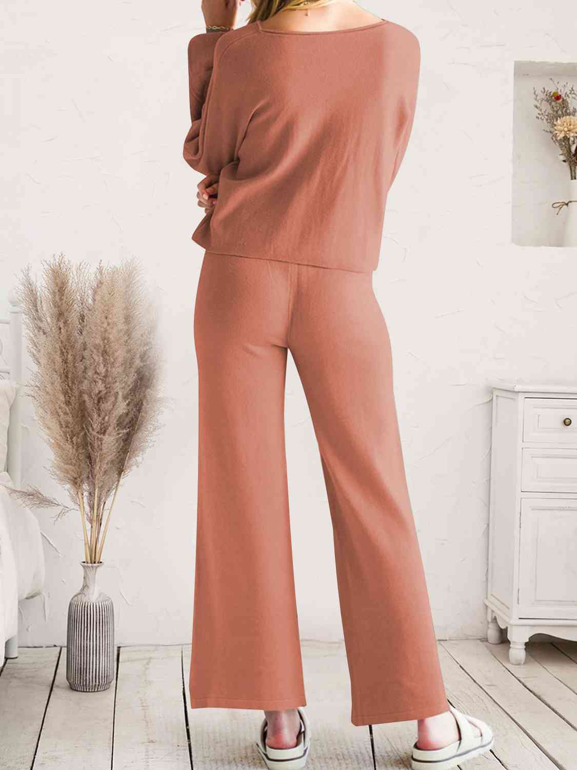 Hazel Blues® |  Long Sleeve Lounge Top and Drawstring Pants Set