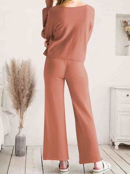 Hazel Blues® |  Long Sleeve Lounge Top and Drawstring Pants Set