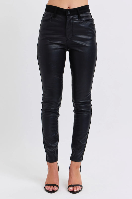 Hazel Blues® | Judy Blue HW Faux Leather Skinny Pants