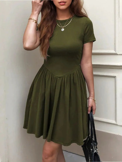 Hazel Blues® |  Short Sleeve Round Neck Mini Dress