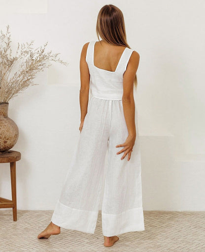 Hazel Blues® |  Square Neck Sleeveless Top and Pants Set