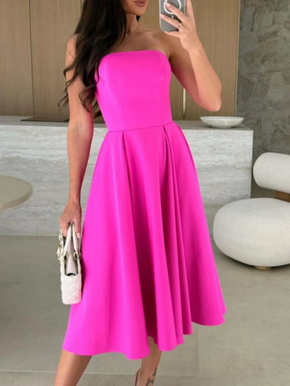 Hazel Blues® |  Solid Color Tube Midi Dress