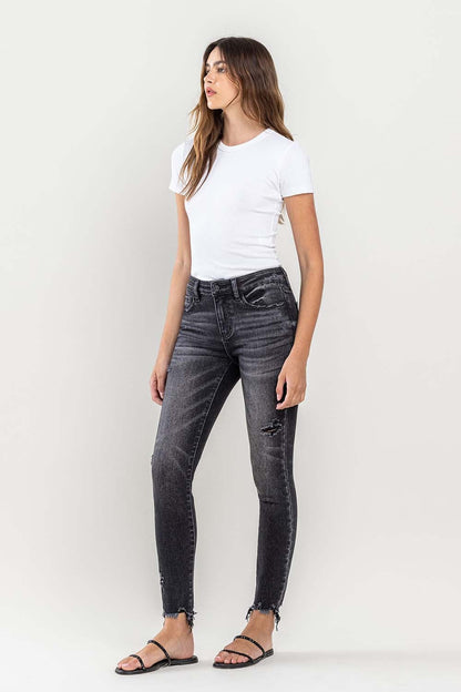 Hazel Blues® |  Lovervet Raw Hem Cropped Skinny Jeans
