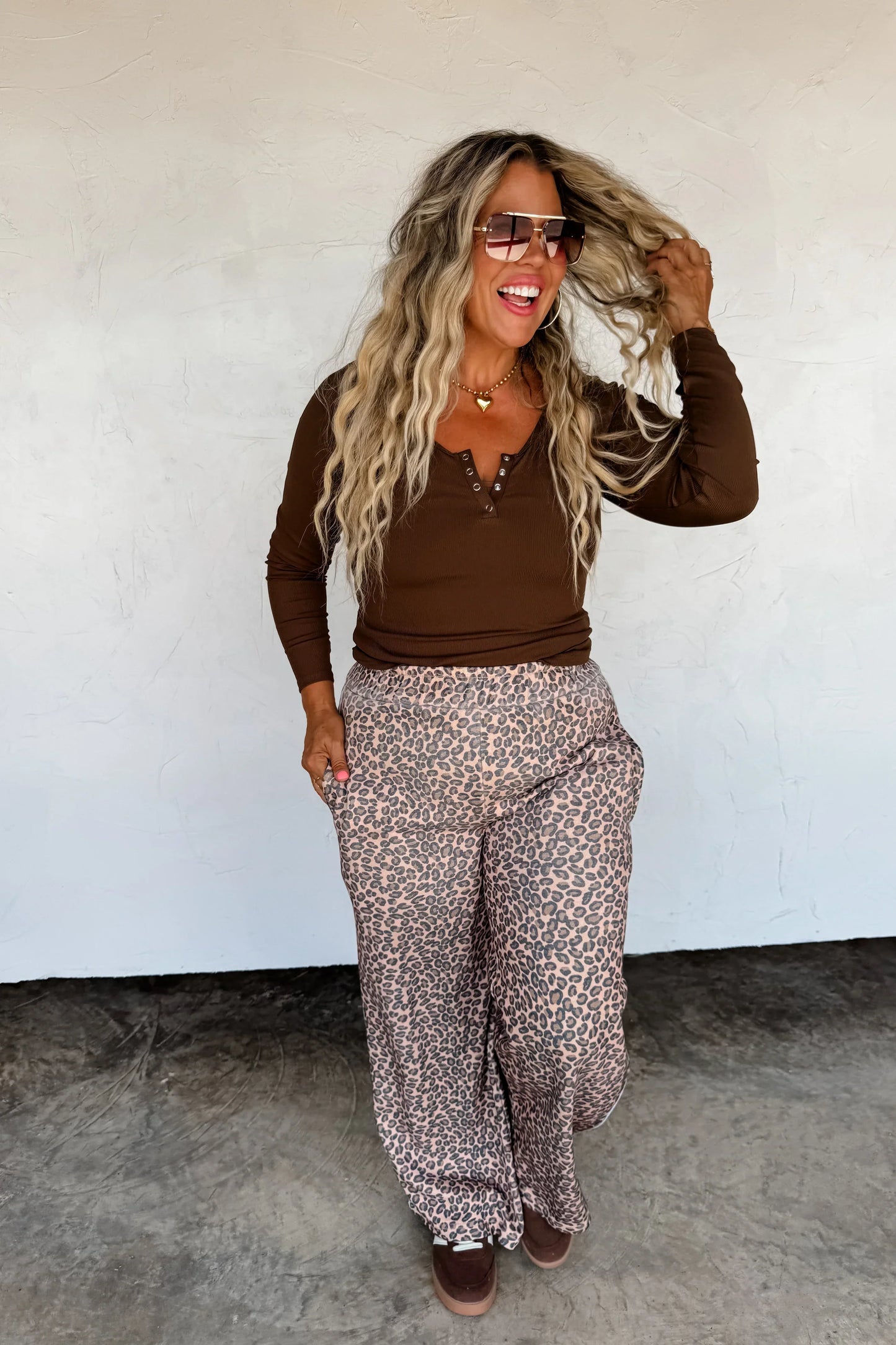 Hazel Blues® |  Floral & Cheetah Drift Away Joggers
