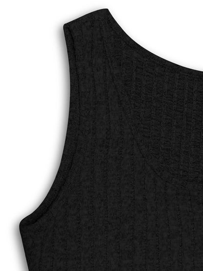 Hazel Blues® |  Ribbed Button Front Dress and Cardigan Sweater Set