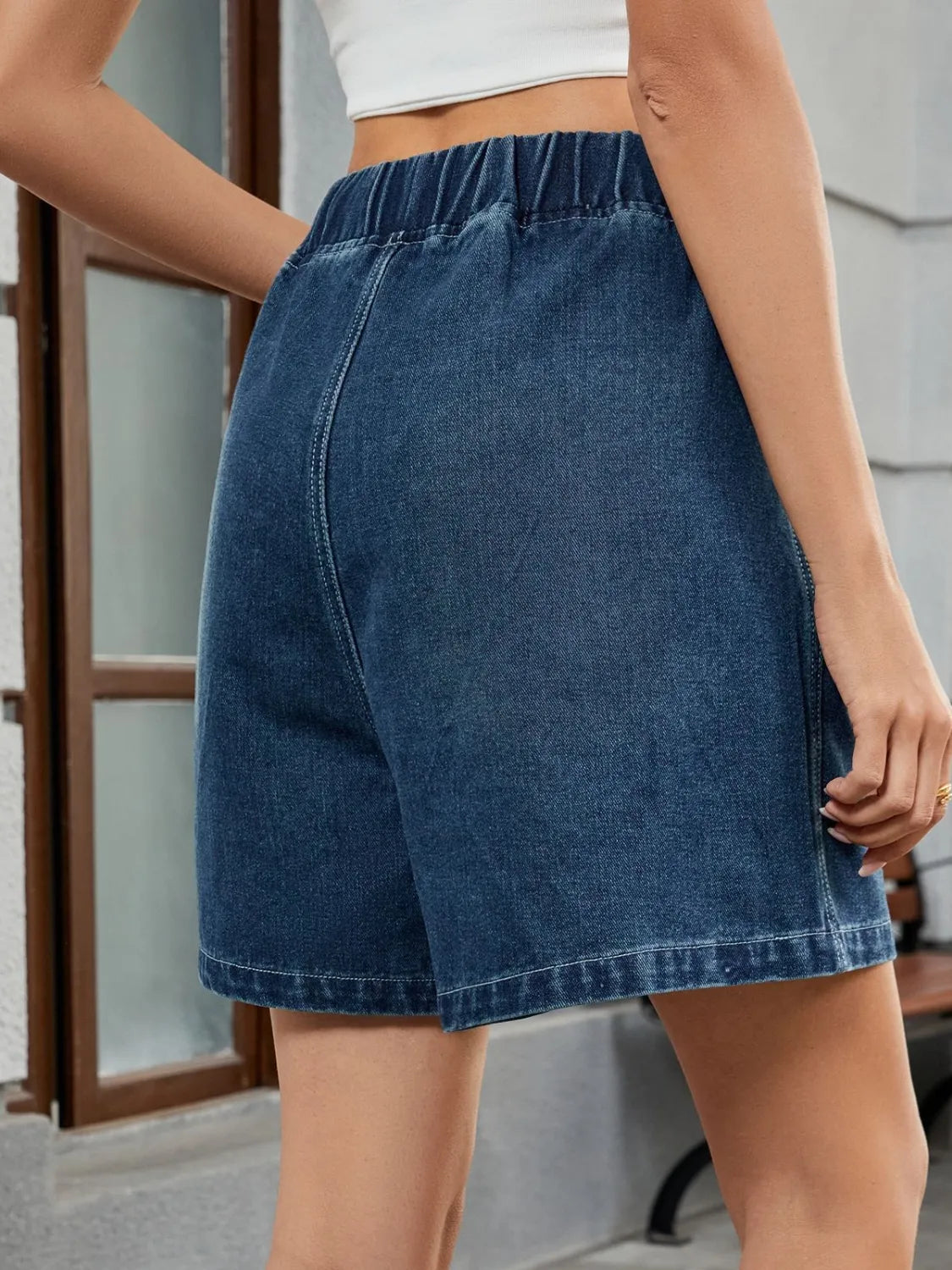 Hazel Blues® |  Elastic Waist Denim Shorts