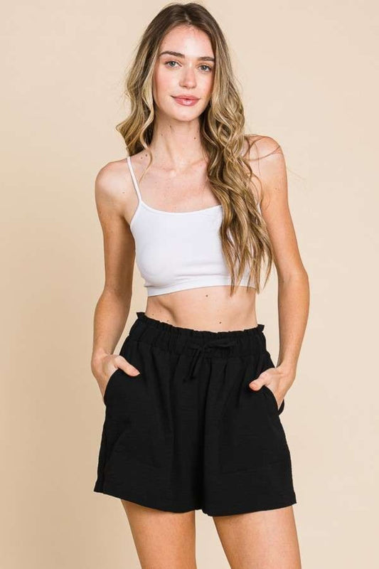 Hazel Blues® |  Culture Code High Waist Paper bag Shorts