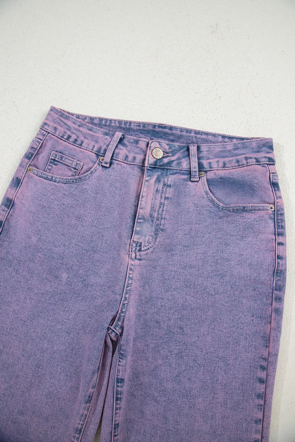 Hazel Blues® |  Washed Raw Hem Cropped Jeans