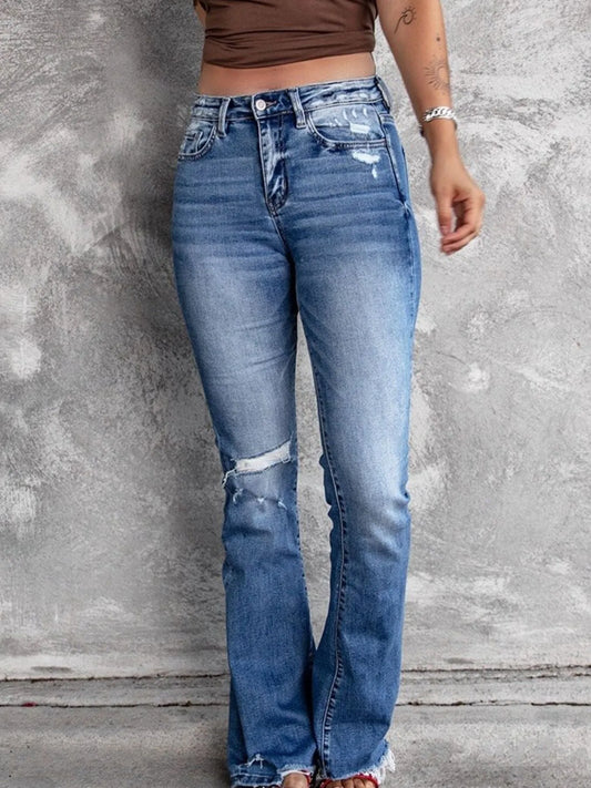 Hazel Blues® |  Distressed Flare Jeans