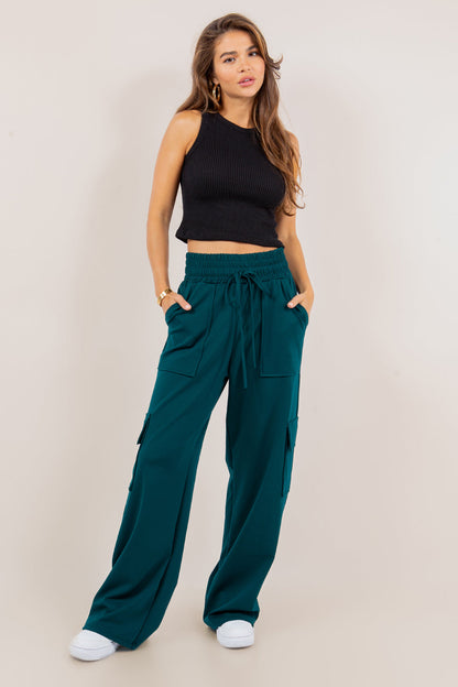 Hazel Blues® |  PREORDER: Ponte Stretch Cargo Pants In Five Colors