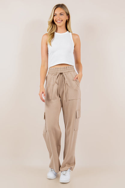 Hazel Blues® |  PREORDER: Ponte Stretch Cargo Pants In Five Colors