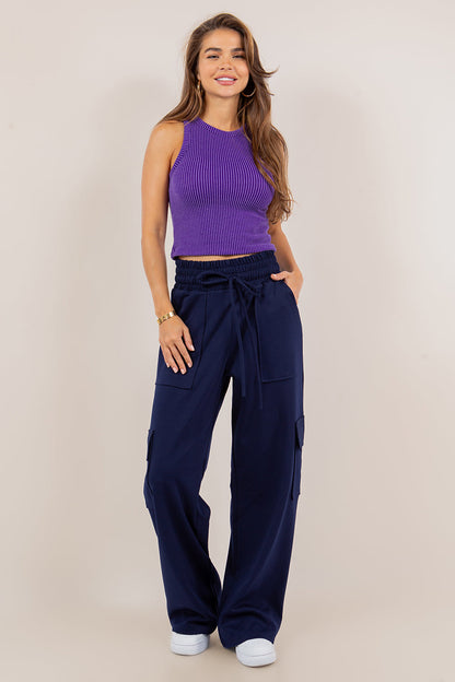 Hazel Blues® |  PREORDER: Ponte Stretch Cargo Pants In Five Colors