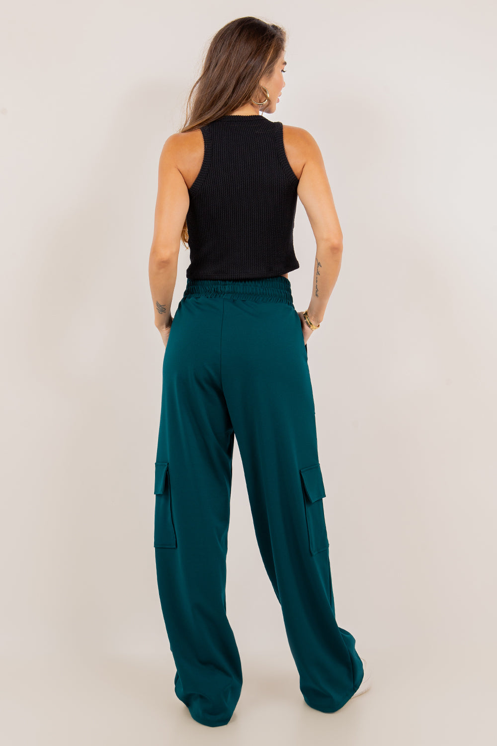 Hazel Blues® |  PREORDER: Ponte Stretch Cargo Pants In Five Colors