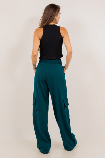Hazel Blues® |  PREORDER: Ponte Stretch Cargo Pants In Five Colors