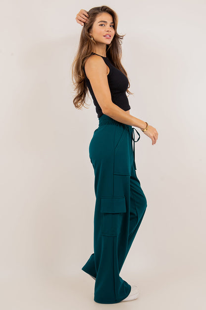 Hazel Blues® |  PREORDER: Ponte Stretch Cargo Pants In Five Colors