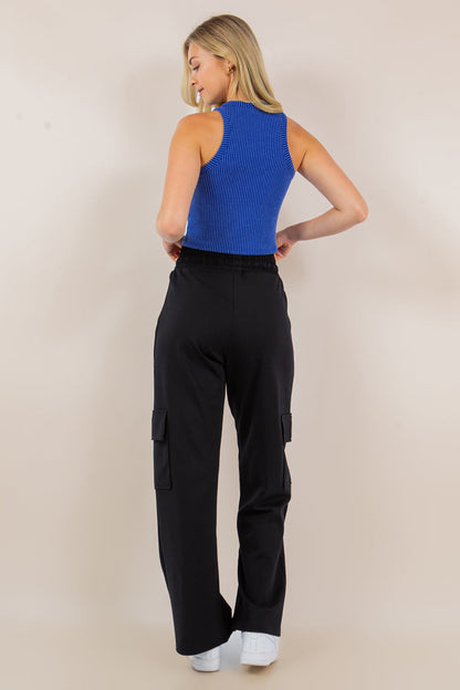 Hazel Blues® |  PREORDER: Ponte Stretch Cargo Pants In Five Colors