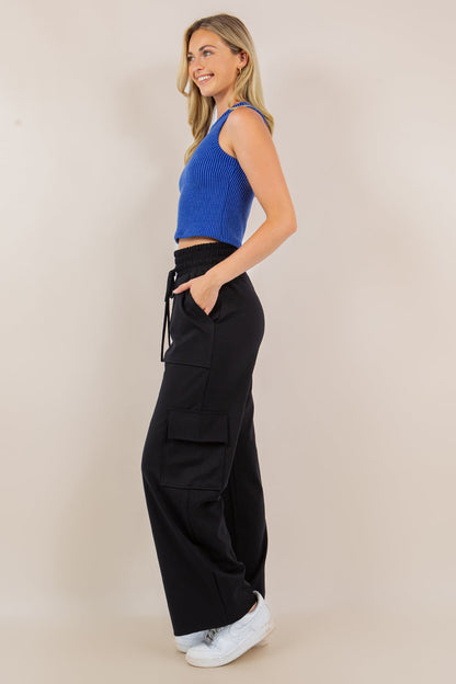Hazel Blues® |  PREORDER: Ponte Stretch Cargo Pants In Five Colors
