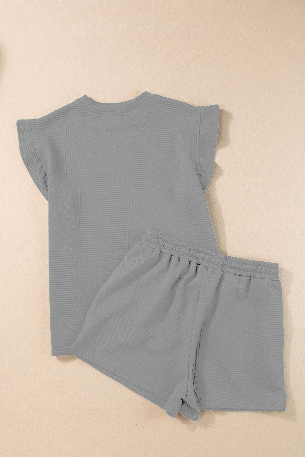 Hazel Blues® |  Slit Round Neck Top and Drawstring Shorts Set