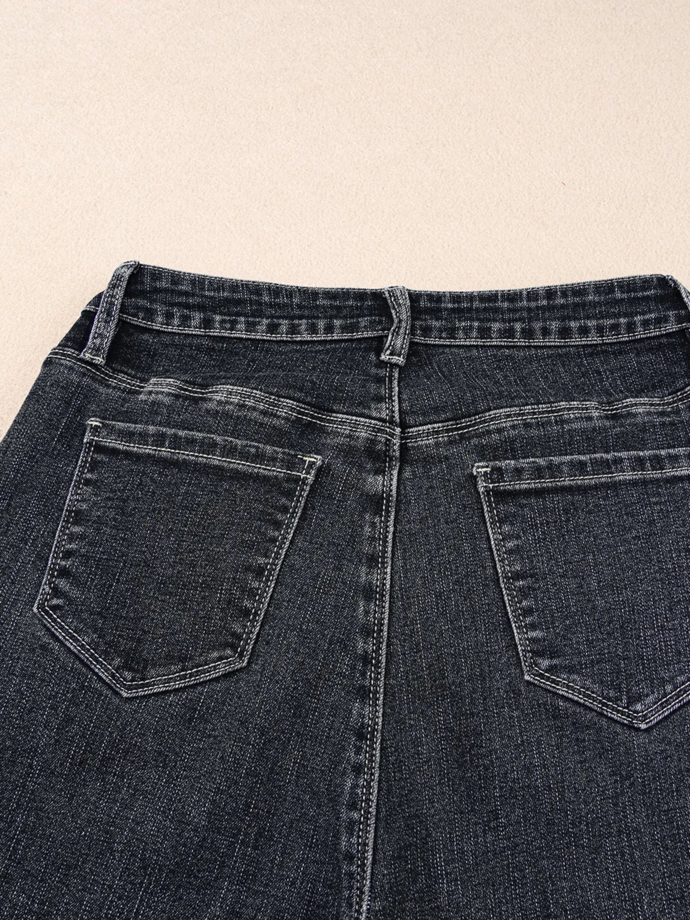 Hazel Blues® |  Seam Detail Flared Bottom Ankle Length Jeans