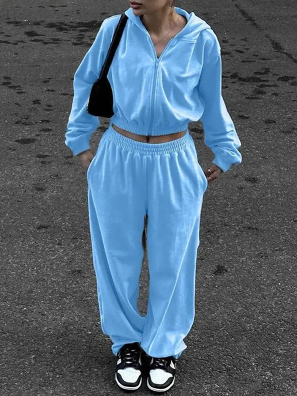 Hazel Blues® |  Zip Up Hoodie and Pocketed Pants Set