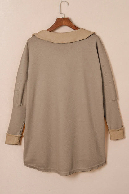 Hazel Blues® |  Waffle Knit Button Front Dress