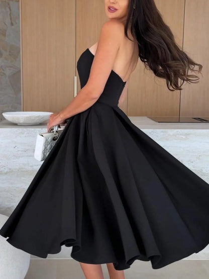 Hazel Blues® |  Solid Color Tube Midi Dress