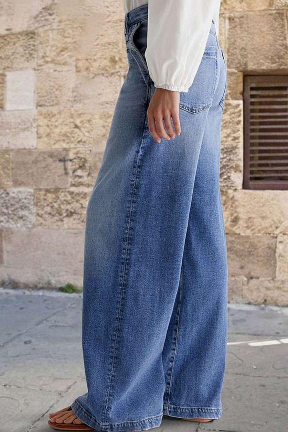 Hazel Blues® |  Pocketed Embroidered Straight Leg Jeans