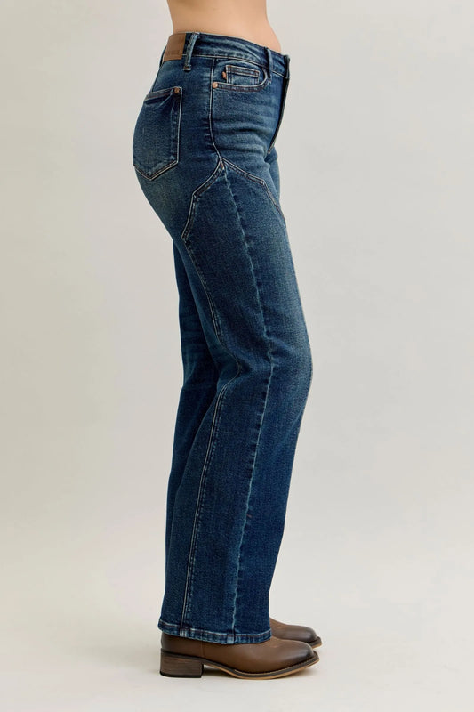 Hazel Blues® | Judy Blue Seam Detail Straight Leg Jeans
