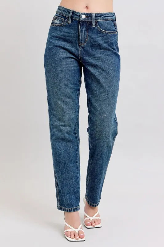 Hazel Blues® | Judy Blue High Waisted Rigid Magic Non-destroy Straight Leg Jeans