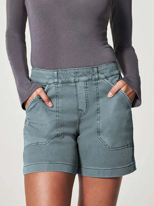 Hazel Blues® | Vintage Washed Denim Shorts with Pockets