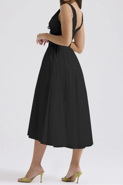 Hazel Blues® |  Ruched V-Neck Sleeveless Dress with Pockets