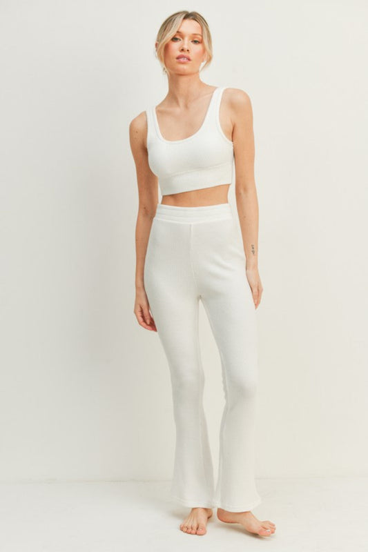 Hazel Blues® |  Kimberly C Waffle Tank and High Waist Flare Pants Set